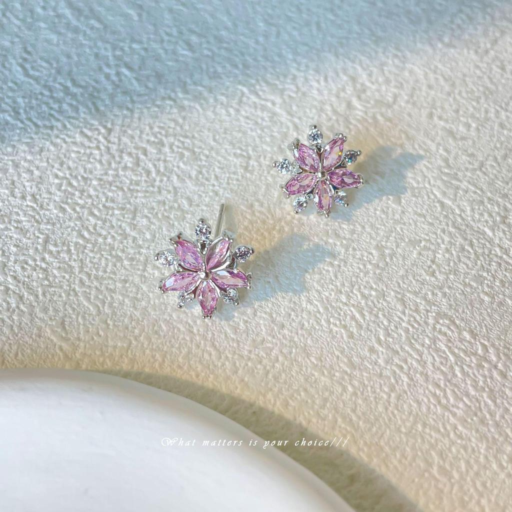 Модные легкие роскошные серьги из циркония с корнем лотоса в виде порошка — антиаллергенные, высококачественные, универсальные женские серьги