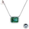 Moissanite Emerald Cut Pendant Necklace Unique Design Women 925 Silver Wedding Link Chain Fine Jewelry For Party