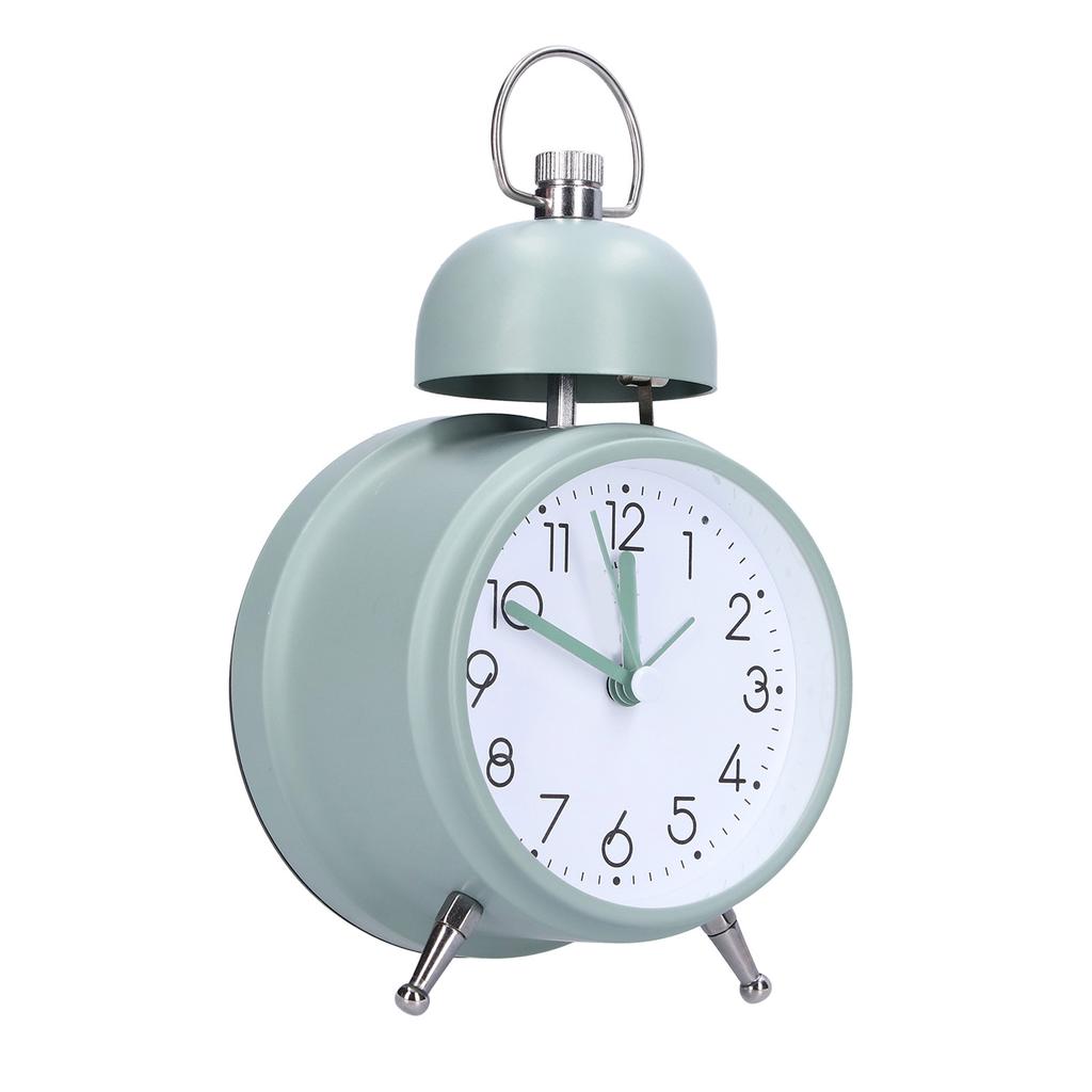 Alarm Clock Green Portable Metal Big Ringtone Simple Style Office Home Alarm Clock