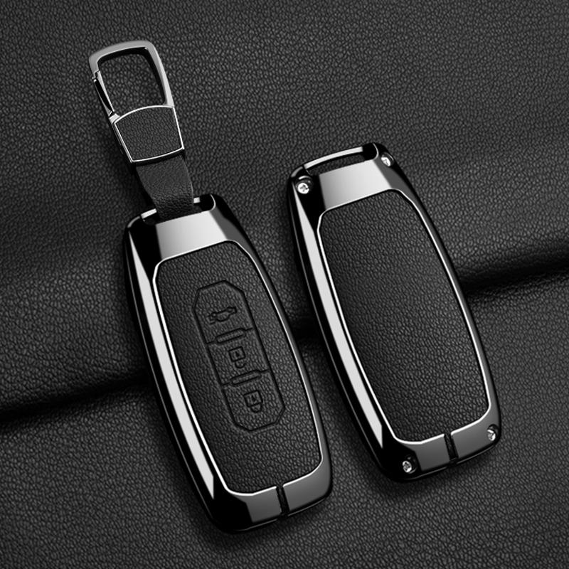 Чехол-брелок для ключа автомобиля, защитный корпус для Ford Territory 2019 2020 2021 2022 2023 2024, аксессуары, брелок из цинкового сплава и кожи