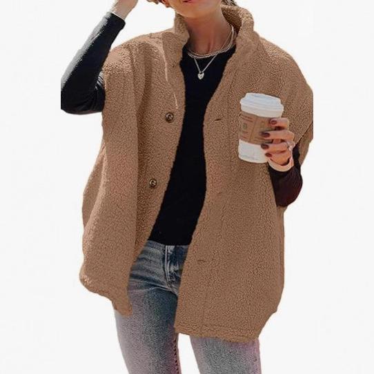 Cross-border Amazon casual versatile solid color plush vest women's winter new warm single-breasted sleeveless coat women