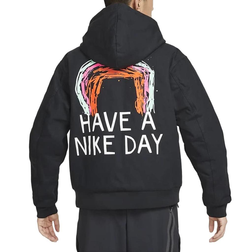 Nike Повседневная куртка с принтом логотипа Мужская верхняя одежда Черный DQ4184-010