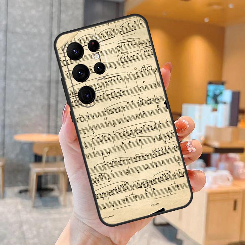 Чехол для телефона с нотным станом и музыкальными нотами для Samsung Galaxy S25 S23 S22 S21 S20 S24 Ultra S9 S10 Plus S25 FE Задняя крышка