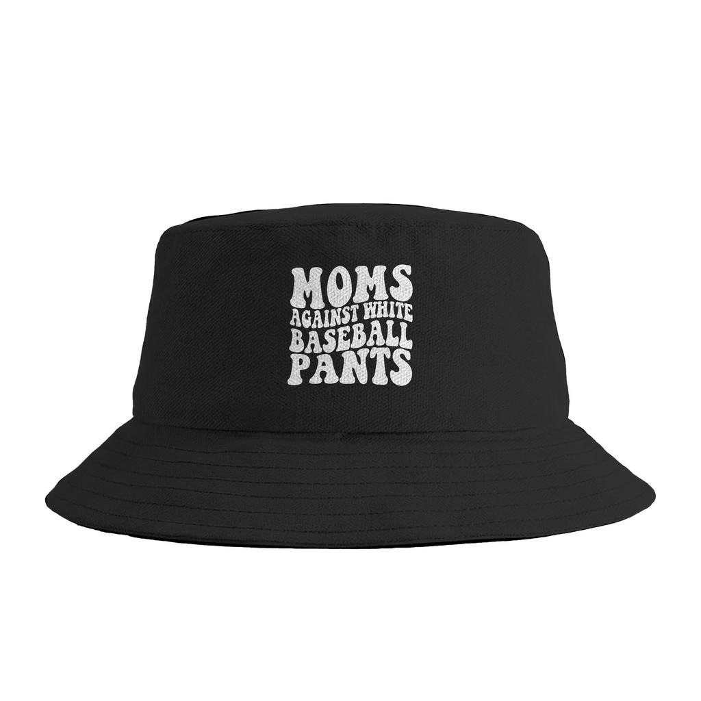 Unisex Moms Against White Baseball Pants Baseball Mom Mothers Day Bucket Hat Foldable FisherUnisex Hats Spring Casual Vacation Cap
