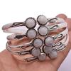 Moonstone Gemstone 925 Sterling Silver Plated 5 PCs Cuff Bangle VI-5