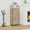 Firewood Rack Black 40 x 25 x 120 cm Cold Rolled Steel