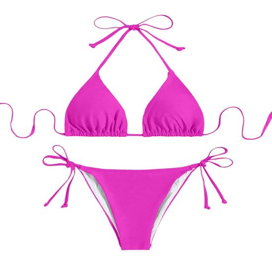 Женский сексуальный комплект бикини с завязками по бокам, двухсекционный купальник-мини