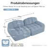 2-Seater Modular Boneless Sofa, Shell Shape, Deep Seat Cushions, Sofa for Living Room & Apartment, No Assembly Required, Blue