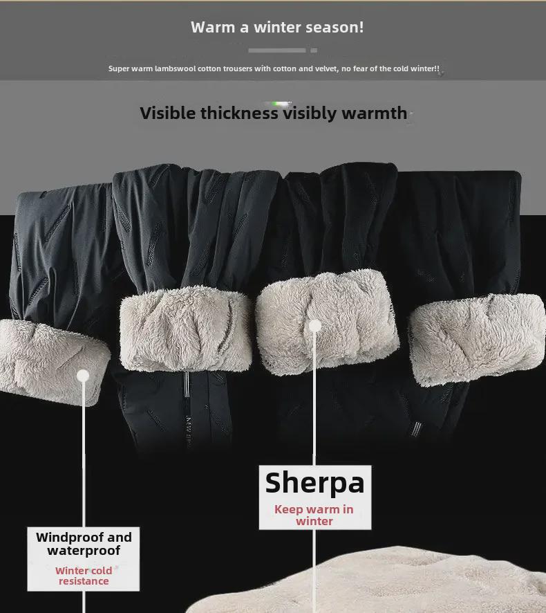 Мужские зимние водонепроницаемые ветрозащитные брюки с флисовой подкладкой — плотные, теплые и удобные для пап среднего возраста