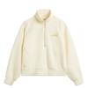 Li Ning Daily Prosperity Series CNY Zodiac Year Casual Simple Solid Color Stand Woolover Hooded Women sweatshirt Off-White AWDV188-5
