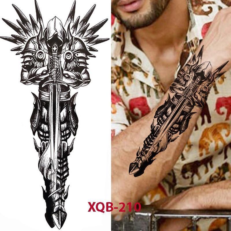 1PCS Tattoo Temporary Men Fake Sleeve Tattoo Stickers Tiger Wolf Lion Tattoo Arm Body Art Fake Tattoo Men