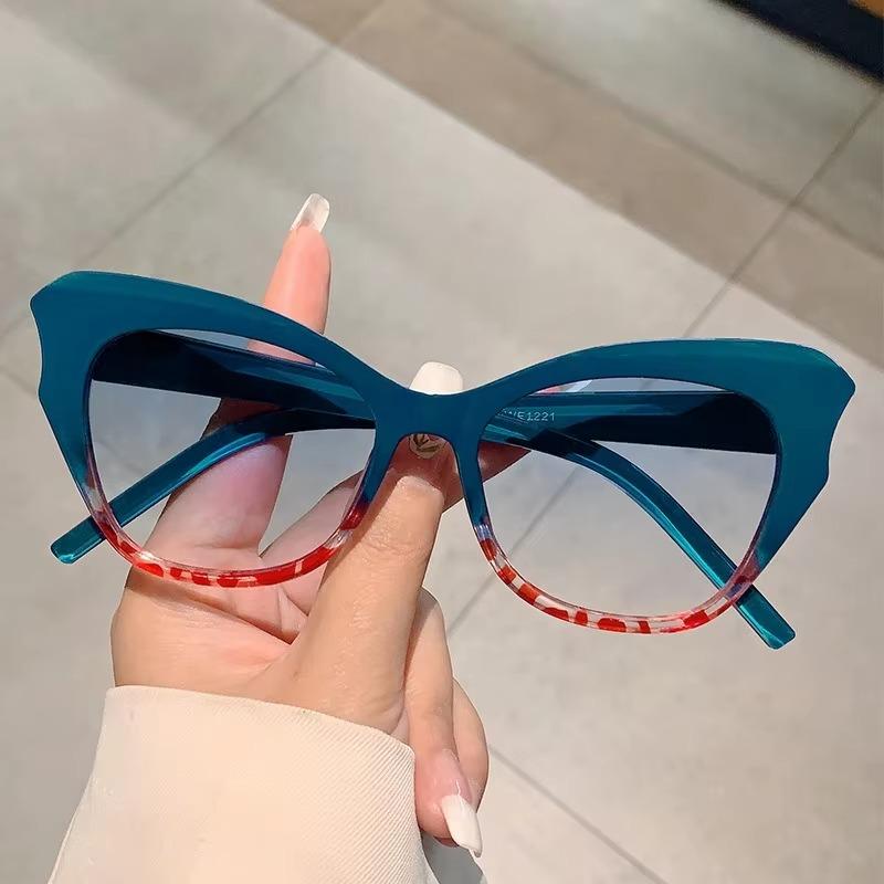 Солнцезащитные очки Cat Eye Vintage, женские брендовые дизайнерские модные градиентные солнцезащитные очки, женские ретро-зеркальные очки для улицы, солнцезащитные очки UV400