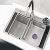 TLXT 2-in-1 Stainless Steel Over-Sink Drain Basket