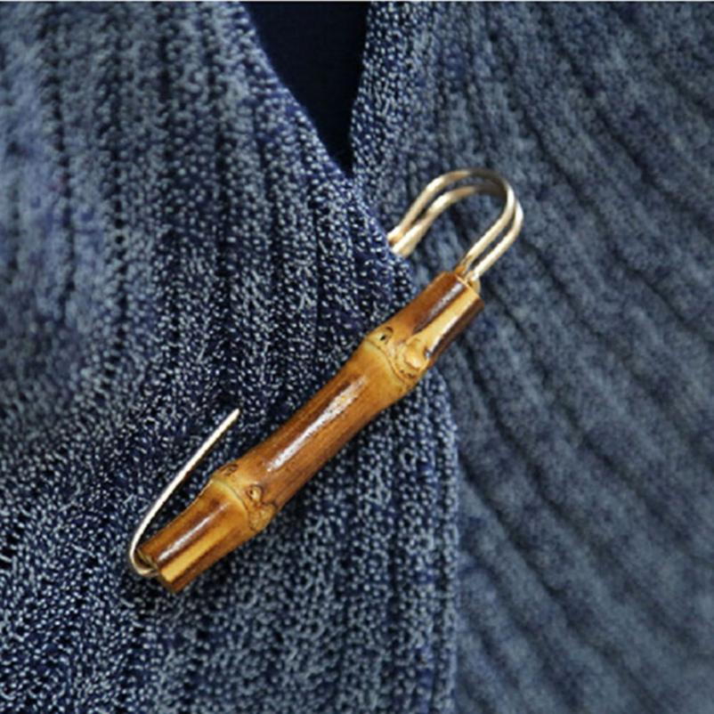 Unisex Fashion Brooch Badge Retro Bamboo Pin Fashion Clothing Decoration Accessories
