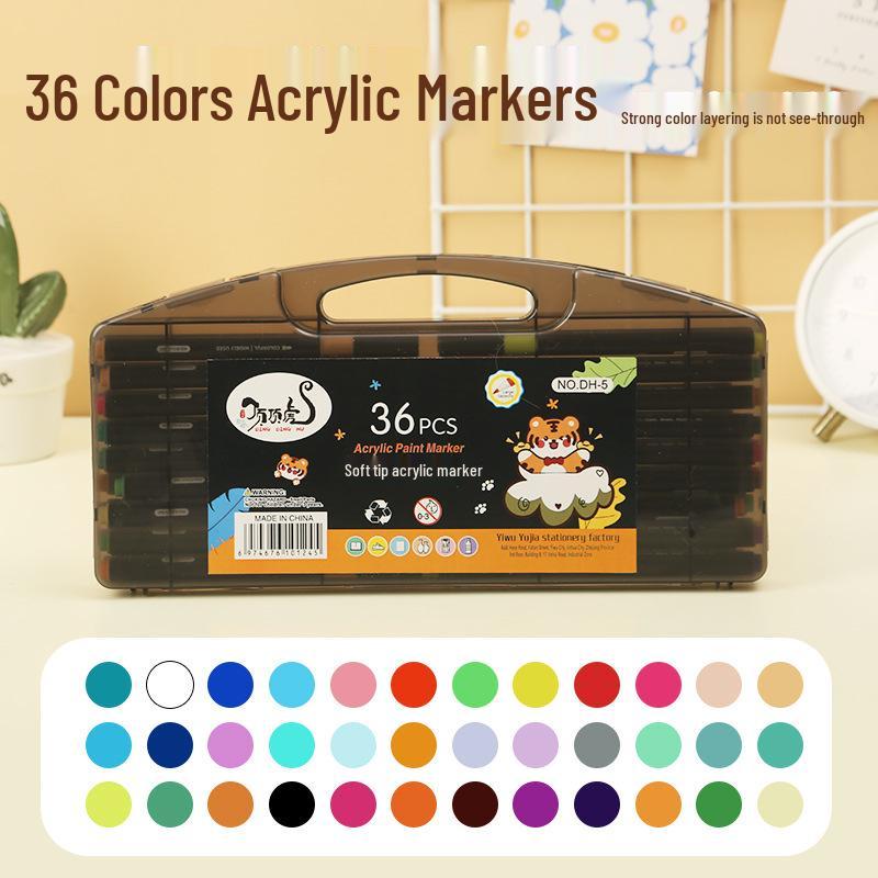 Acrylic & Watercolor Marker Set: 60 Acrylic Colors, 48 Water-Based Pens, 24 Waterproof Graffiti Pens for Children's DIY Drawing.