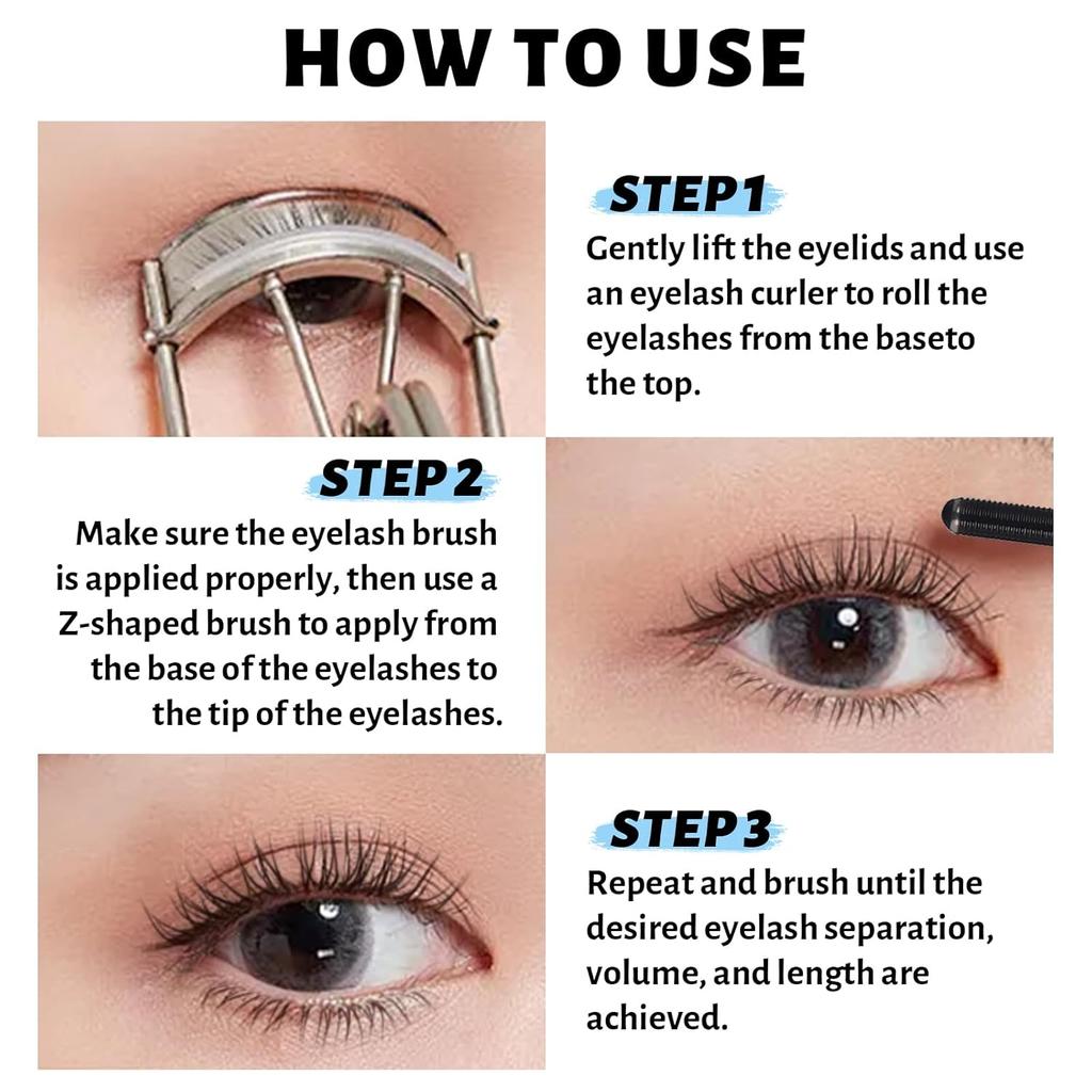 Тушь для ресниц Водостойкая тушь для ресниц Smudgeproof Удлиняющая ресница Fiber Filling