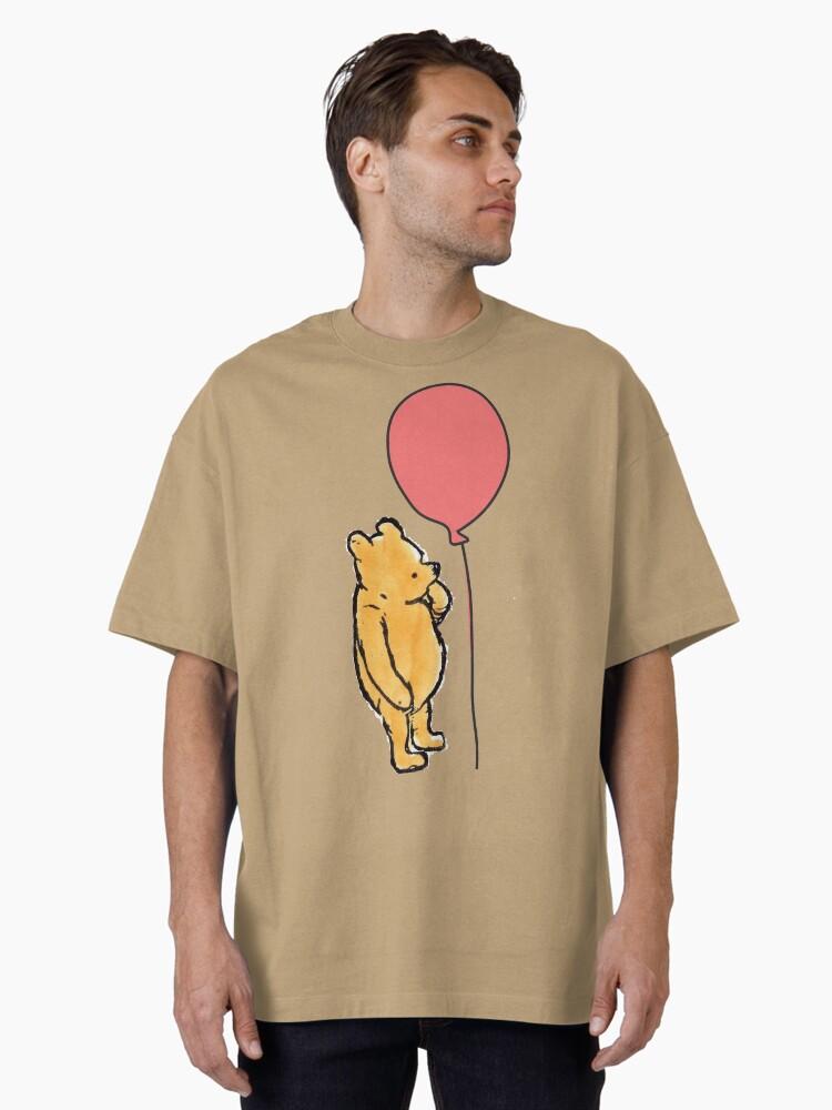 Winnie the Pooh Winnie the Pooh Pattern with Red and Blue Balloons Oversized T-Shirt