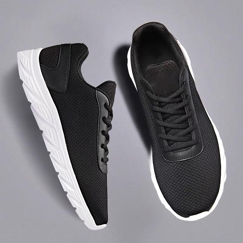 Black Sports Shoes For Men Original Men Running Walking Mesh Shoes Breathable Athletic Lightweight Men Tennis Footwear