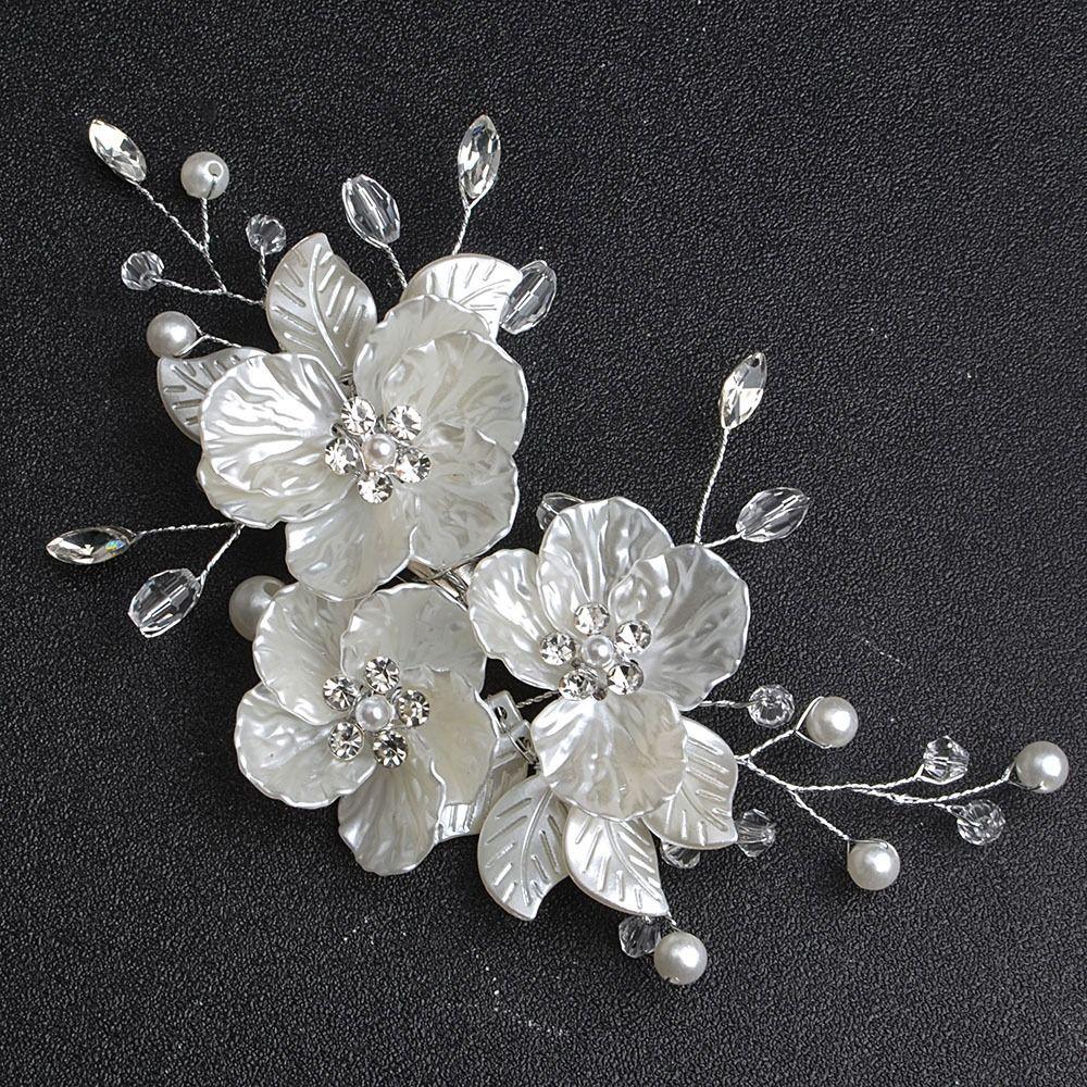 Handmade Bride Headdress White Wedding Hairpin Exquisite Bridal Headwear Hair Jewelry