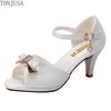 Women Ladies Summer Fashion Peep Toe Butterfly Knot Causal Single Shoes Sandals