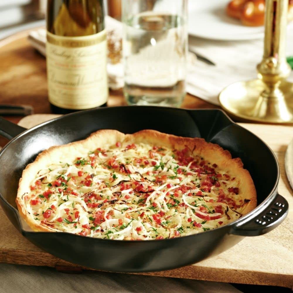STAUB Круглая сковорода 26 см Черная Чугунная Совместима с духовкой и индукционной плитой Японская сковорода с чугунной ручкой - Эмалированная, Совместимая,