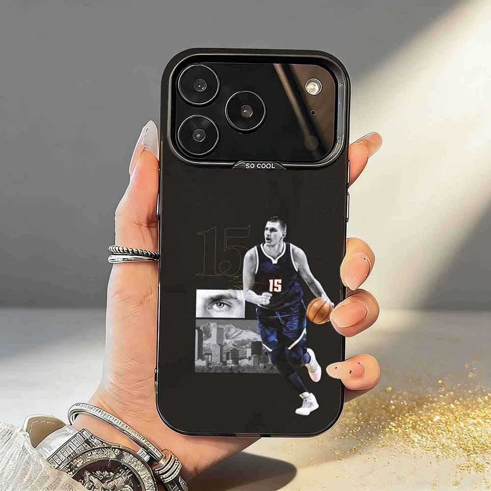 БАСКЕТБОЛ Н-Никола Й-Йокич НЙ Чехол для телефона для iPhone17,16,15,14,13,12,11,Pro,MAX Серый Матовый Силиконовый Черный Чехол