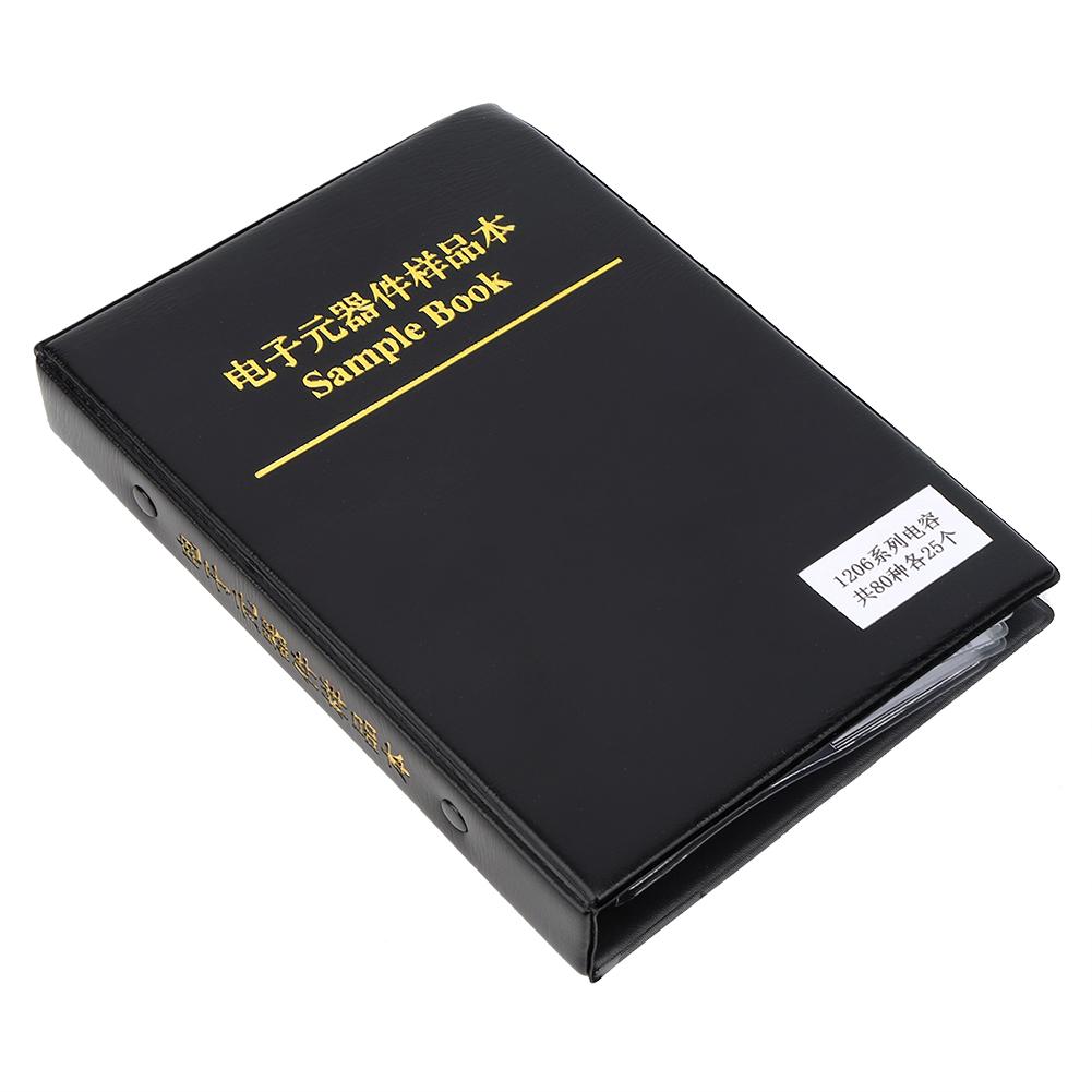 Набор конденсаторов 1206 серии 80 номиналов, Книга образцов электронных компонентов, Черный