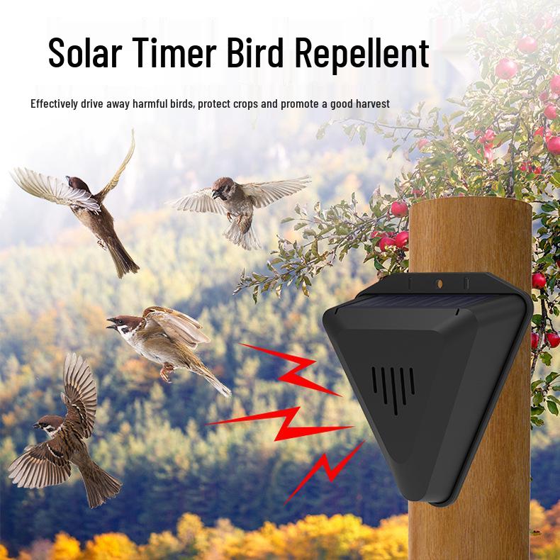 Дневной солнечный отпугиватель птиц: Звуковая и световая сигнализация для сада, пруда, рисового поля и отпугивания голубей