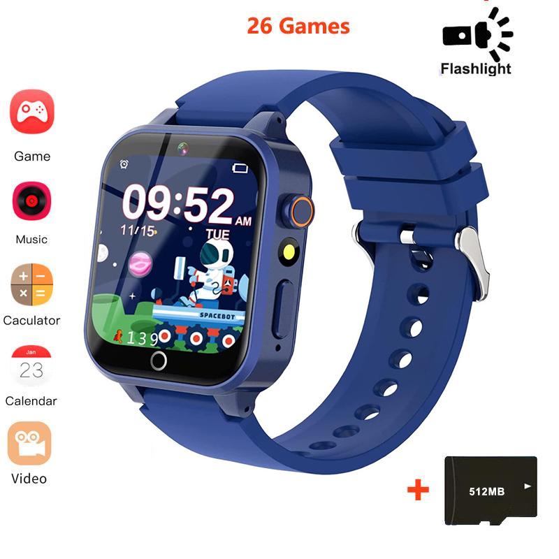 Детские умные часы с 26 играми для девочек и мальчиков, сенсорный экран, камера, шагомер, видео MP3-будильник, детские цифровые часы, подарок на день рождения