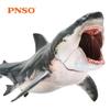 PNSO Megalodon Great White Shark Patton Shark Marine Animal Creature Fish Figure PVC Model Plastic Model Toy Premium Shark Lover Birthday Present