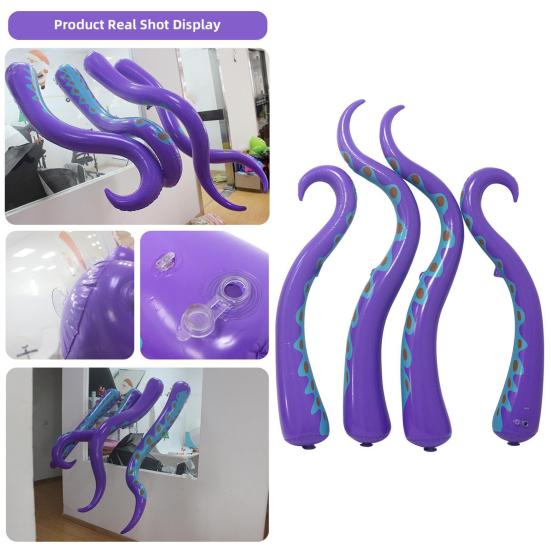 4 шт. Надувные щупальца осьминога на Хэллоуин, огромные надувные фиолетовые ноги осьминога, уличные украшения для двора, сада, газона