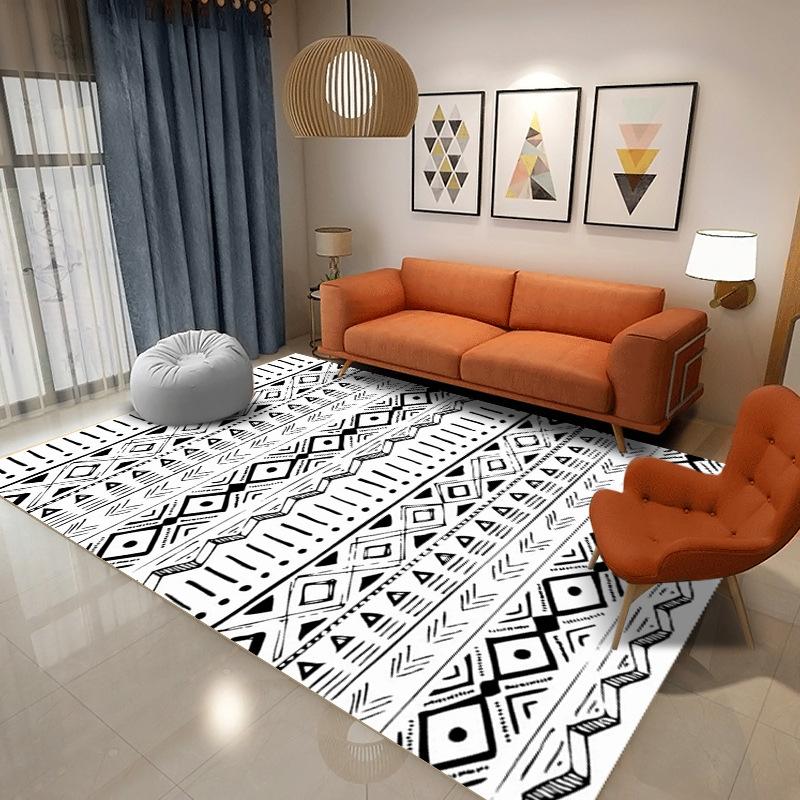 Nordic Style Moroccan Living Room Carpet Sofa Coffee Table Crystal Velvet Carpet Home Bedroom Full Bed Side Blanket
