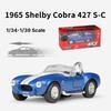 1/36 Ford Shelby Cobra 427 S/C Ретро игрушечная машинка Модель WELLY Литой автомобиль Миниатюрный инерционный классический коллекционный подарок для детей
