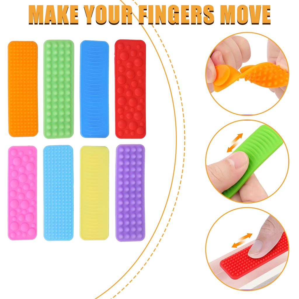 Упаковка из 8 текстурированных сенсорных ковриков для игрушек для детей, освобождение рук и поддержка аутизма, инструменты для домашнего обучения, снижение стресса