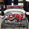 Motorcycle Rider Bed Duvet Cover  Set Queen Calico Twin Size Comforter Cover Bedding Set Single King Soft Polyester Quilt Cover