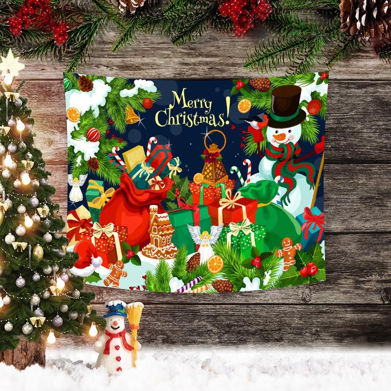 Рождественский гобелен Спальня Гостиная Декор Санта-Клаус праздничное настроение принт настенный фон