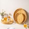 Round Tea Bamboo Tray Large Capacity Bread Pallet Simple Eating Basket  Camping