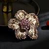 Women S Light Luxury Design Elegant Inlaid Zircon Flower Brooch Fashionable And Versatile Niche Design Sense Brooch