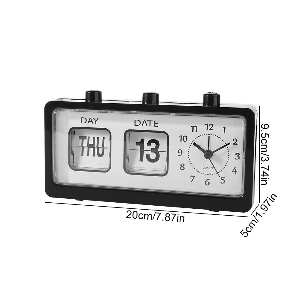 Electronic Manual Page-flipping Calendar Clock Date Week Table Clock Mechanical Alarm Clock School
