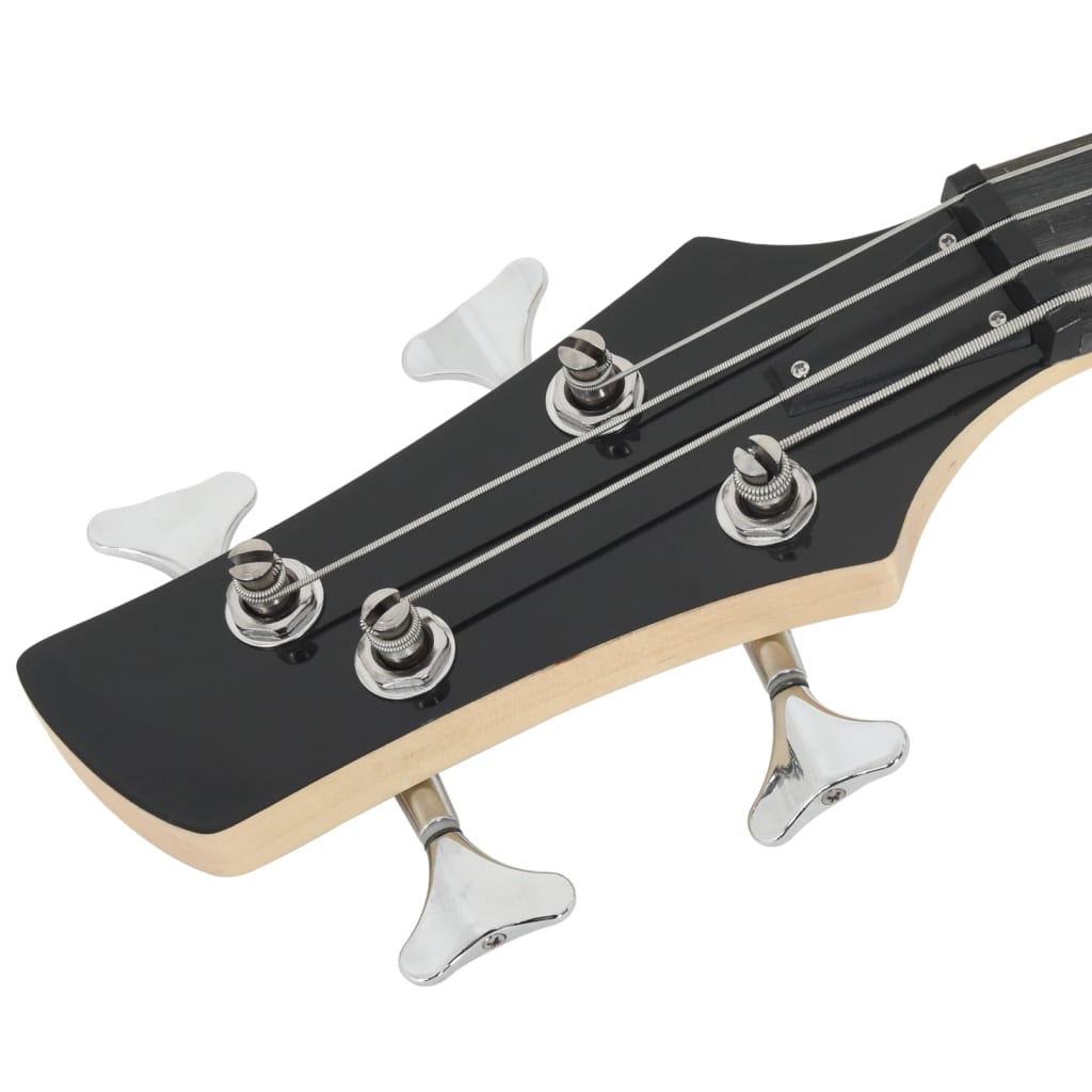 Beginner Electric Bass Guitar with Bag Blue and Black Full Size 4 4 46