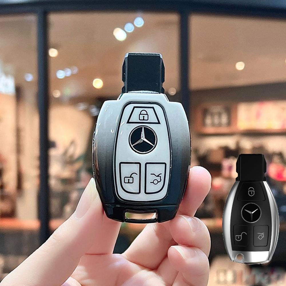WTIUI1 Hot 2026 New For Benz Alloy Car Smart Key Case Cover Shell for Mercedes Benz A B C E GL S GLA GLK CLS Class AMG W204 W205 W212 W