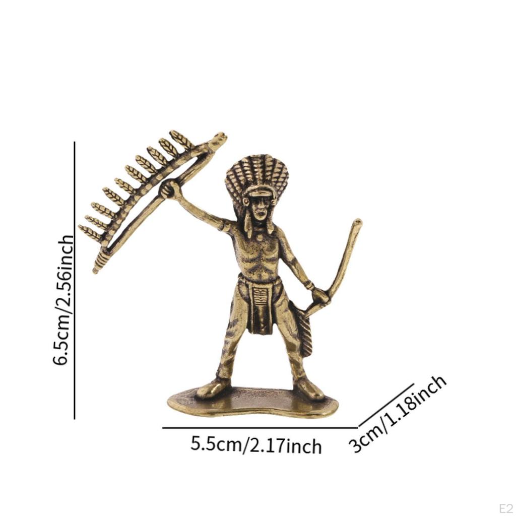 Indian Figurine, Brass Statue Home Decor, Miniature Sculpture Tabletop Ornament for Table Showcase