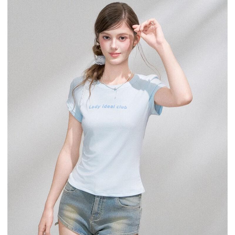 Женская футболка LADY IDEAL из лиоцелла с круглым вырезом, приталенная
