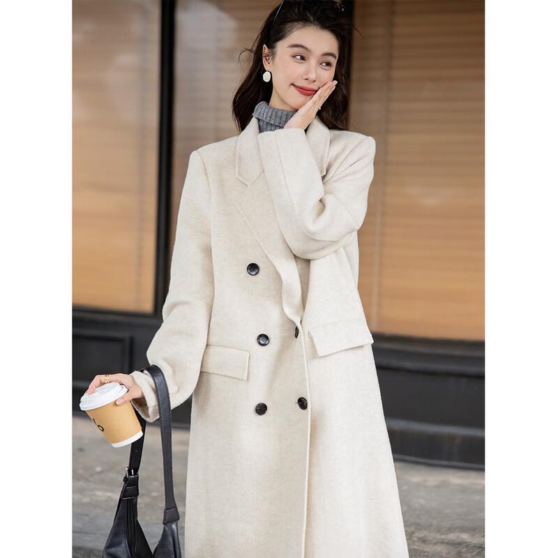 Mokana Women's Elegant Long Wool Blend Coat