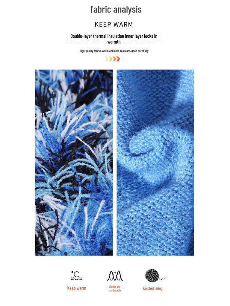 Ruidong Camouflage Woolen Ski Mask Balaclava - Warm Knitted Outdoor Sports Headgear