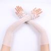 Elegant Long Elastic Tulle Fingerless Gloves Driving Sun Protection Mesh Arm Sleeves Party Costume Accessories