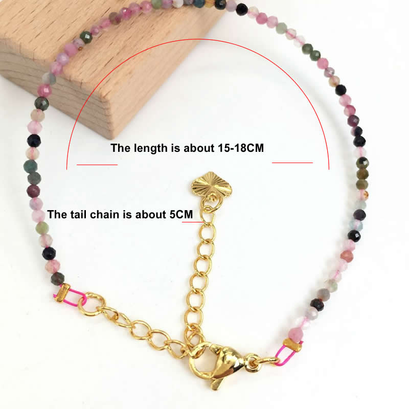 2-3mm Natural Stone Beads Necklaces For Women Men Faceted Indian Agates Tourmaline garnet Crystal quartz Bracelet Clavicle Chain