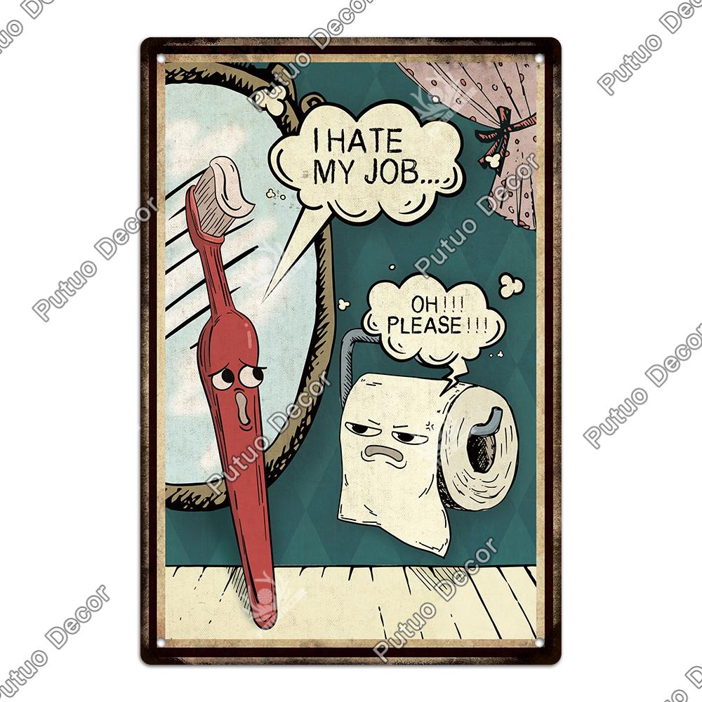 Декор 1 шт. Металлический Знак для Туалета - Ретро Жестяная Ванная Комната Табличка Настенные Плакаты Украшения