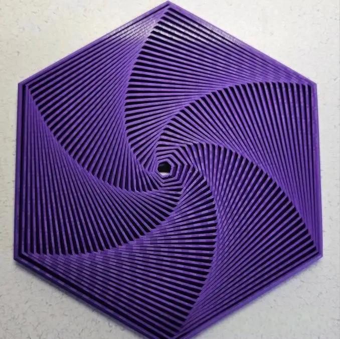 3D-печатный фрактальный гексагон-фиджет 3D-печатные шестиугольные игрушки для снятия стресса Шестиугольное фрактальное кольцо Игрушки-спирали