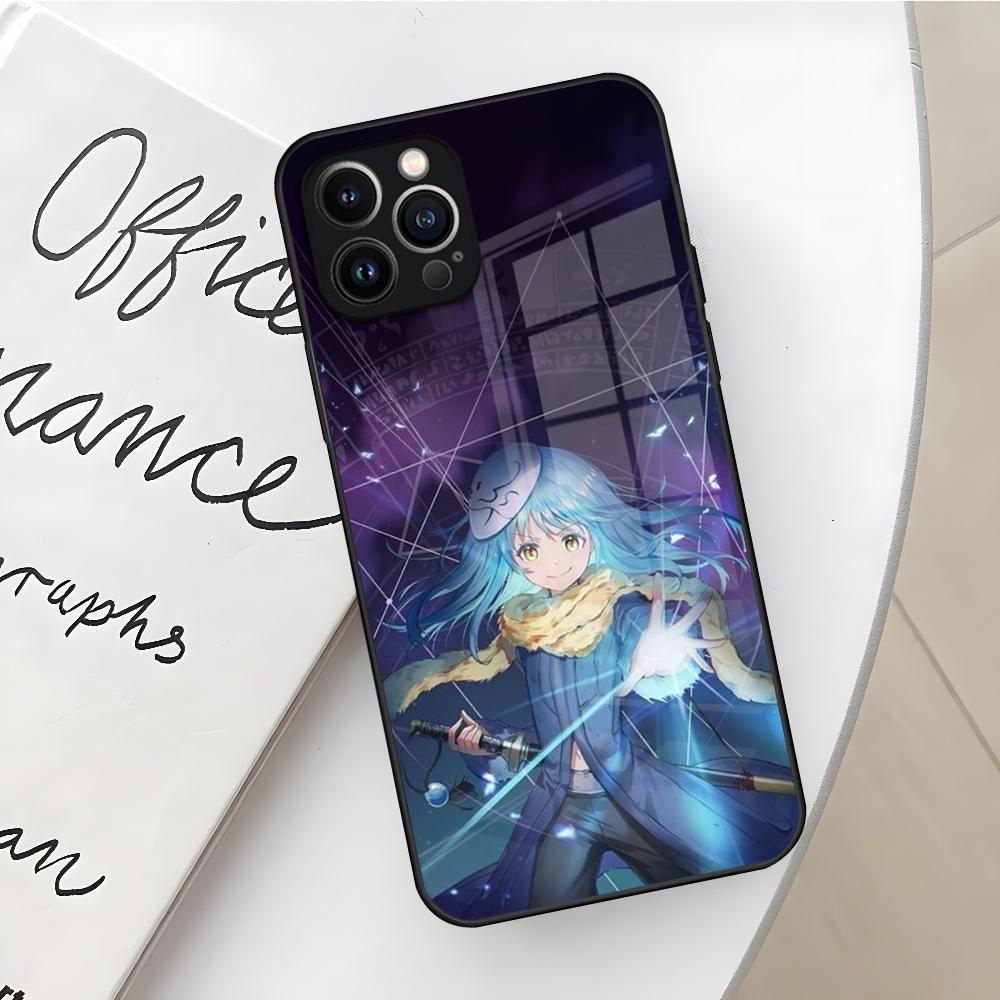 Чехол для телефона 'О моём перерождении в слизь' для Iphone 16 15 14 12 11 13 Pro Max Mini X Xr Xs Se 8 Puls Стеклянная крышка